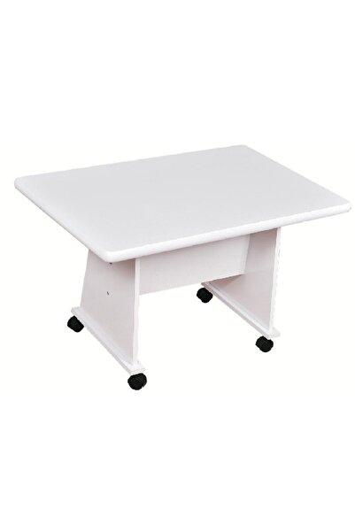 MUTLUALIŞVERİŞMERKEZİ Mdf Masa Tekerlekli Orta Sehpa 65x65x105