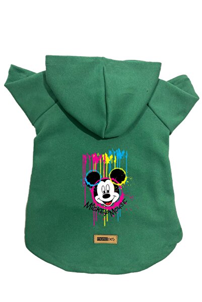 Monopetz Hooded Fleece Sweatshirt Dog And Cat Outfit & Dress - Green New Mick...