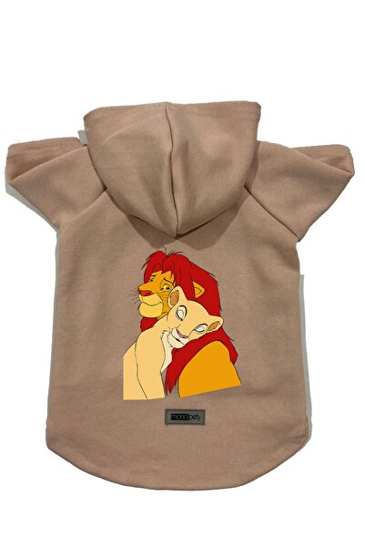 Monopetz سويت شيرت من الصوف بغطاء للرأس ملابس للكلاب والقطط - بيج الأسد الملك