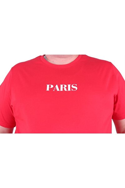 MocGrande Plus Size Crew Neck T-Shirt Paris 23105 Red