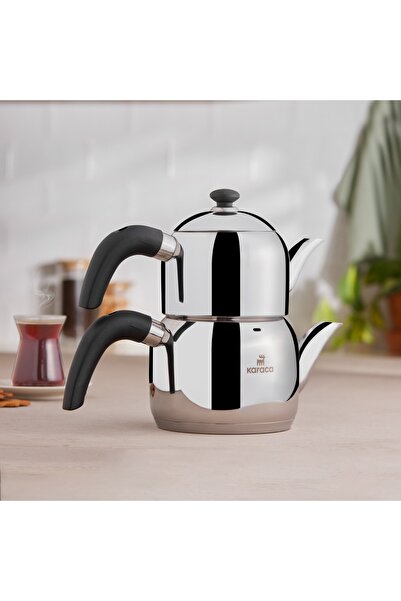 Karaca Edge Mini Indüksiyon Tabanlı Çaydanlık Takımı Siyah