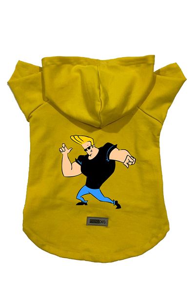 Monopetz Hooded Fleece Sweatshirt Dog And Cat Outfit & Dress - Yellow Johny Bravo