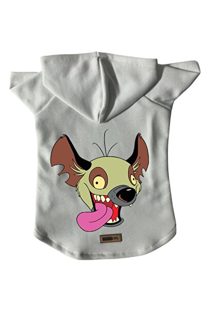 Monopetz سويت شيرت من الصوف بغطاء للرأس ملابس للكلاب والقطط - أبيض Ed001