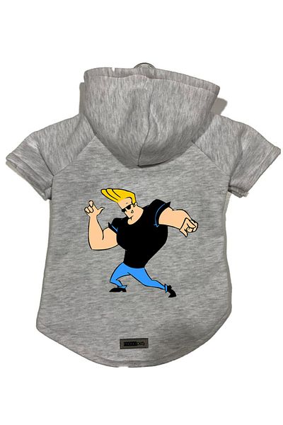 Monopetz Hooded Fleece Sweatshirt Dog And Cat Outfit & Dress - Gray Johny Bravo