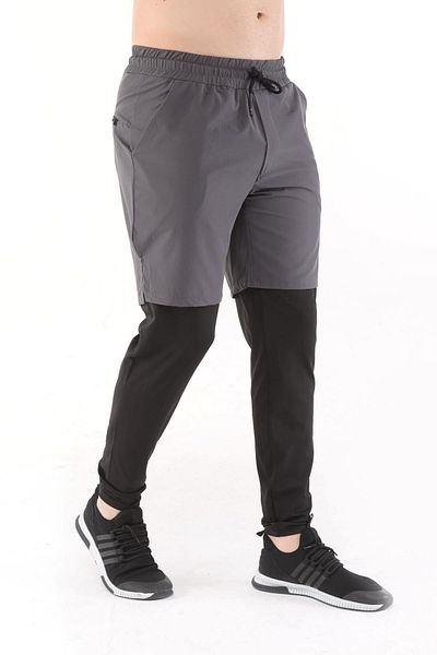 GHASSY CO. Men's Running Quick Dry Micropoly Turf Training Fitness Long Tights Outdoor Shorts