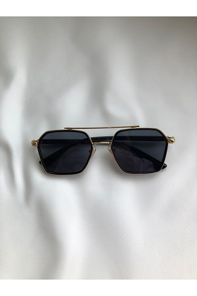 DSN Kalvin Black Frame Gold Color Sunglasses UV Protection
