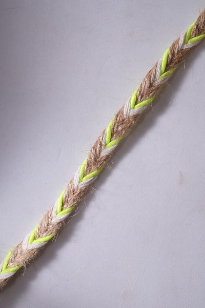 Eskişehir hobi sanat 10 Meters Decorative Herringbone Hair Braid Ribbon Jute Rope 8 Mm Neon Green Cropped Hessian Rope