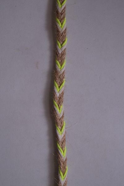 Eskişehir hobi sanat 10 Meters Decorative Herringbone Hair Braid Ribbon Jute Rope 8 Mm Neon Green Cropped Hessian Rope