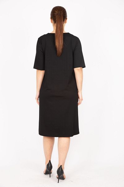 Şans Γυναικείο Φόρεμα Μαύρο Plus Size Δύο Χρώμα 65n35829
