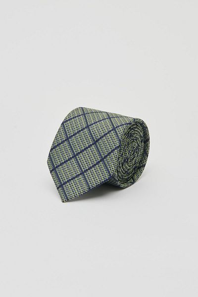 ALTINYILDIZ CLASSICS Men's Green-Navy Blue Patterned Tie
