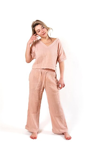 Zeliha Baysan Kadın Müslin Baggy Pembe Havuç Pantolon