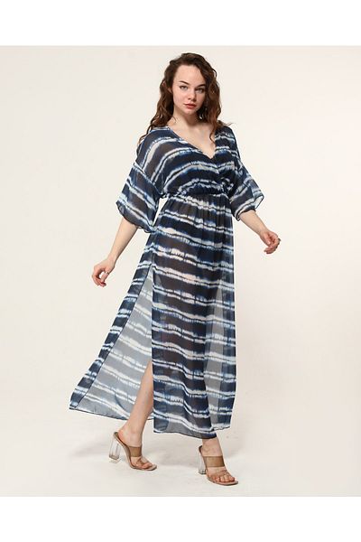 Bolder Lolita Navy Blue Batik Pattern Beach Dress