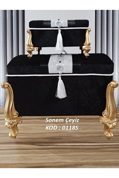 Sandık Dünyası Söz Nişan Bohça Gelin Damat Çeyiz Sandığı 2li 0118s