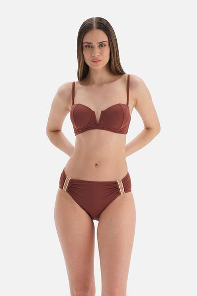 Dagi Braunes, trägerloses Bikinioberteil mit V-Bügeln