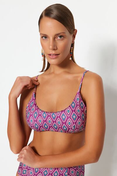 Trendyol Collection Geometric Patterned Bralette Bikini Top TBESS21BU0040