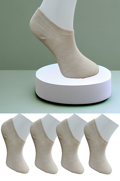 Leement socks Άνευ ραφής 4 ζευγάρια χτενισμένα βαμβακερά αθλητικά παπούτσια Snekers Κάλτσες μηδενικού ύψους