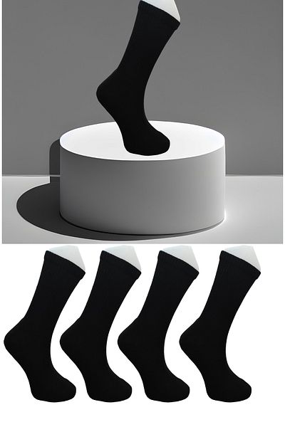 Leement socks 4 чифта спортни тенис чорапи с подметка от пениран памук