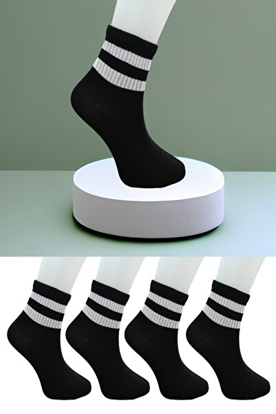 Leement socks 4 para srednjih čarapa sa ravnim prugama
