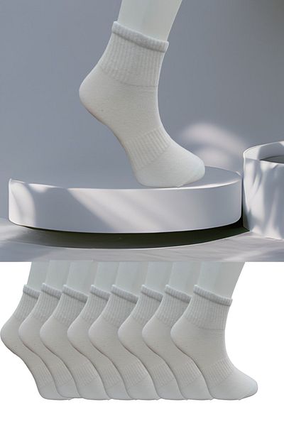 Leement socks Άνευ ραφής 8 ζευγάρια επίπεδες μεσαίες αθλητικές κάλτσες