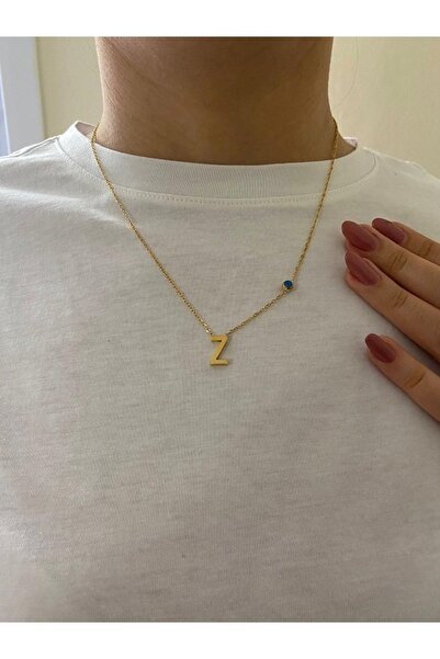 ACCESORİOS أكيها أكيسوار فولاذ حرف عين الشر قلادة مطرزة