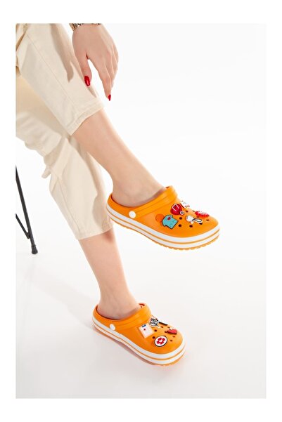 OZYO Samesa Sabo Sabo cu accesorii, portocaliu, simplu, pentru medic, asistentă, spital, Eva, vară, plajă - papuci casual