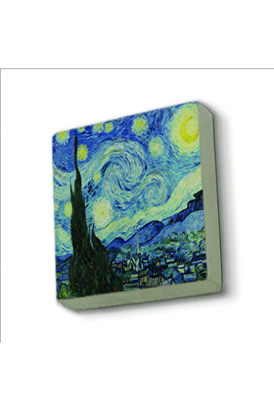 Genel Markalar Yıldızlı Gece Vincent Van Gogh, 1889 Baskılı Doğaltaş Magnetkr...