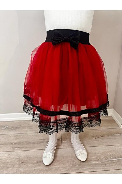 Esterella Kız Çocuk/ Dantelli /kırmızı Tütü Etek/gösteri Eteği