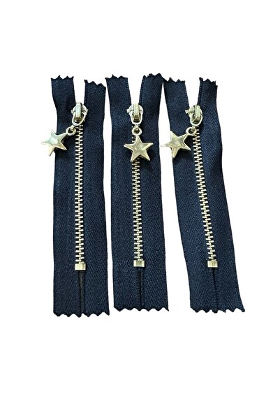 e tuhafiye 2 bucăți de fermoar metalic negru cu mâner în formă de stea