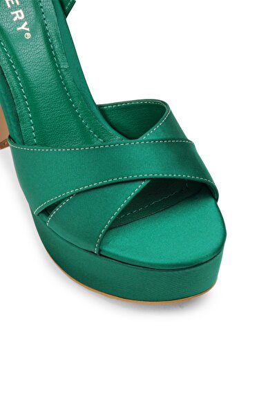 Deery Green Platform Heeled Women's Evening Dress Shoes