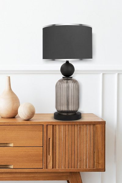 MINIMAL ETICARET VE BILGI TEKNOLOJILERI Lotus Opal Black Glass Lampshade
