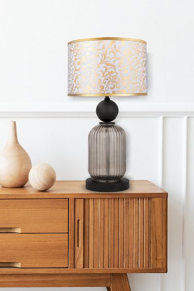 MINIMAL ETICARET VE BILGI TEKNOLOJILERI Lotus Opal Black Glass Lampshade