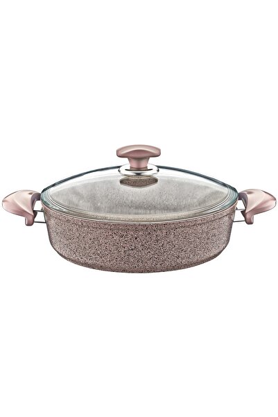 OMS PASLANMAZ 3310 2 Parça Bio Granit 26x7,5 Cm Tencere Sütlü Kahve Rengi