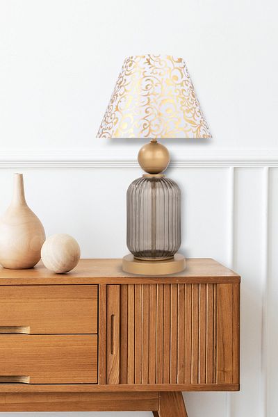 MINIMAL ETICARET VE BILGI TEKNOLOJILERI Lotus Opal Black Contrast Glass Cone Lampshade