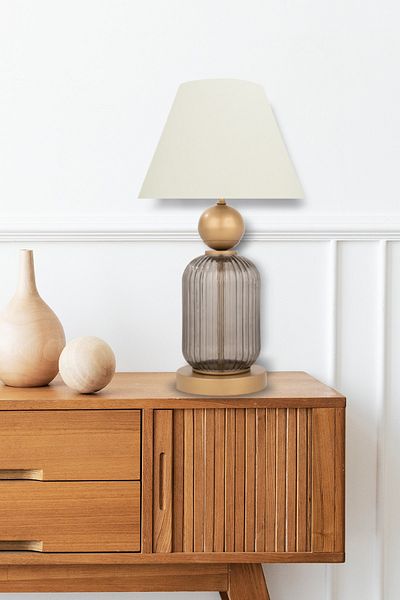 MINIMAL ETICARET VE BILGI TEKNOLOJILERI Lotus Opal Black Contrast Glass Cone Lampshade