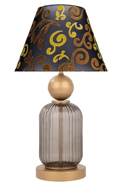 MINIMAL ETICARET VE BILGI TEKNOLOJILERI Lotus Opal Black Contrast Glass Cone Lampshade