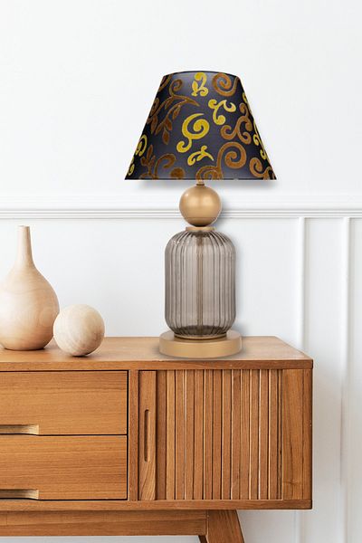MINIMAL ETICARET VE BILGI TEKNOLOJILERI Lotus Opal Black Contrast Glass Cone Lampshade