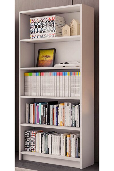 Ninnimo Beyaz Mdf 5 Raflı Kitaplık
