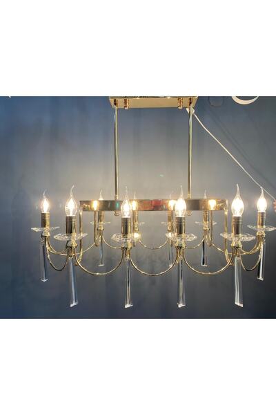 yıldırımavize 10 Lu Kontes Yemek Masası Avizesi Gold (TAM MONTAJLIDIR.)