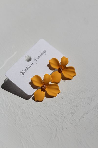 Owentis Clay Flower Earrings Yellow| 3cm