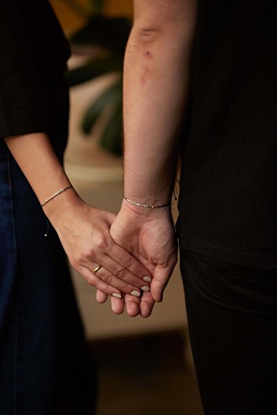 Bommsstore Gold-rose Renk Mors Alfabesi Gümüş Çift Ipli Bileklik (2 ADET)