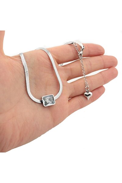 PİGADO Paslanmaz Çelik Yılan Derisi Ezme Zincir Baget Kolye