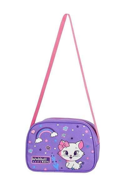 barberri Rucsac de școală primară cu licență liliac cu model de pisică și cutie de prânz cadou