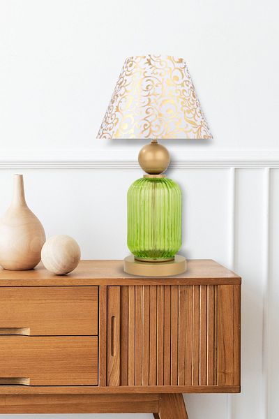 MINIMAL ETICARET VE BILGI TEKNOLOJILERI Lotus Forest Green Glass Cone Lampshade