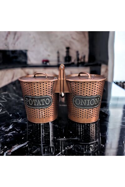 Genel Markalar Bakır Ahşap Saplı Patates Soğanlık 2'li Hole