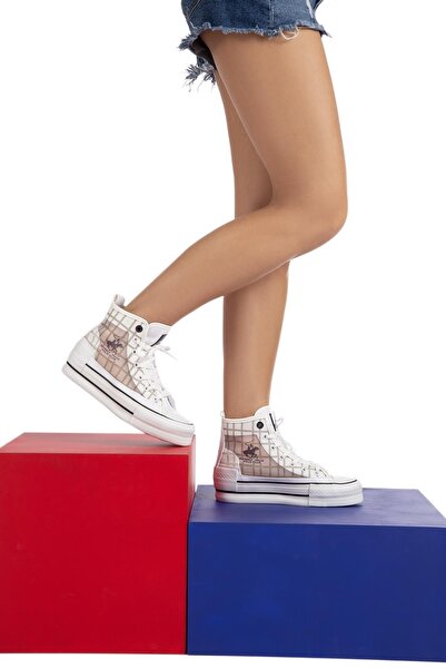 Polo Beverly Hills Club® | Po-30080-3956 Beyaz Bej - Kadın Spor Ayakkabı