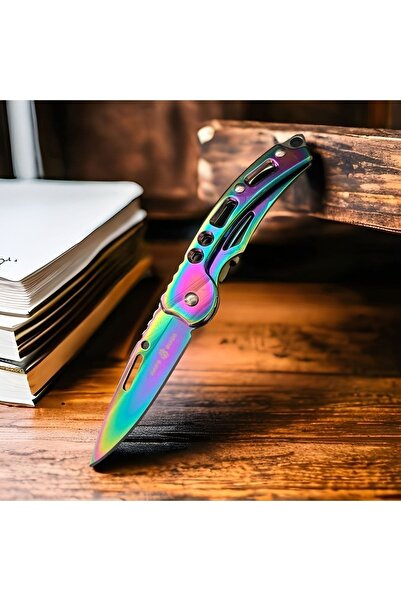 ARİTİCARET Arı Hediyelik Alaska Rainbow Mini 14cm Paslanmaz Çelik Çakı