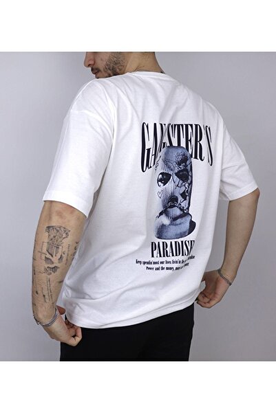 ORLONTEX Μπλουζάκι Unisex White Gangster Printed Oversize