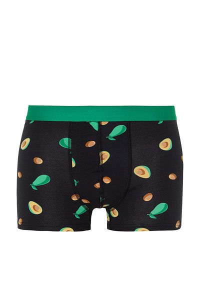 Trendyol Collection 3-teiliges Boxershorts-Set aus Baumwolle mit Avocado-Muster - Mehrfarbig, Flachpackung TMNSS23BX00014