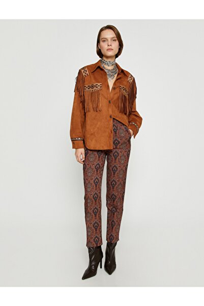 Koton Jacquard Slim Fit Trousers