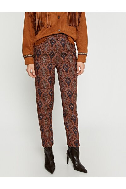 Koton Jacquard Slim Fit Trousers
